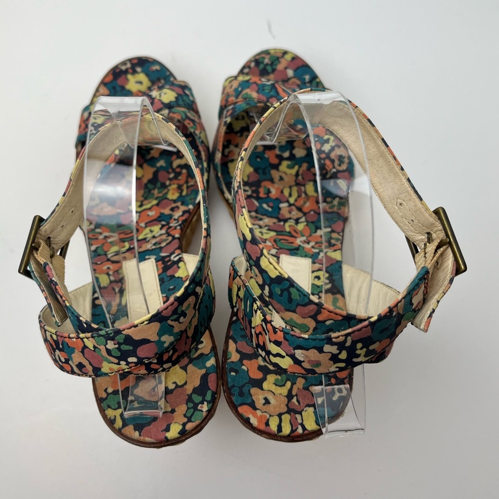 Marc Jacobs Vintage Floral Print Woven Platform Wedge Retro Sandals - Picture 5 of 11